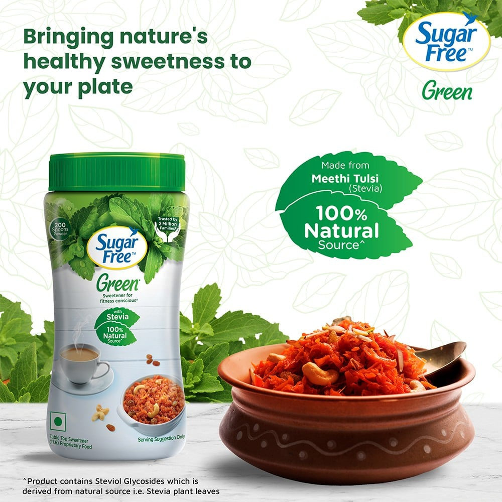 Sugar Free Green 100% Natural Stevia Sweetener : 200 g