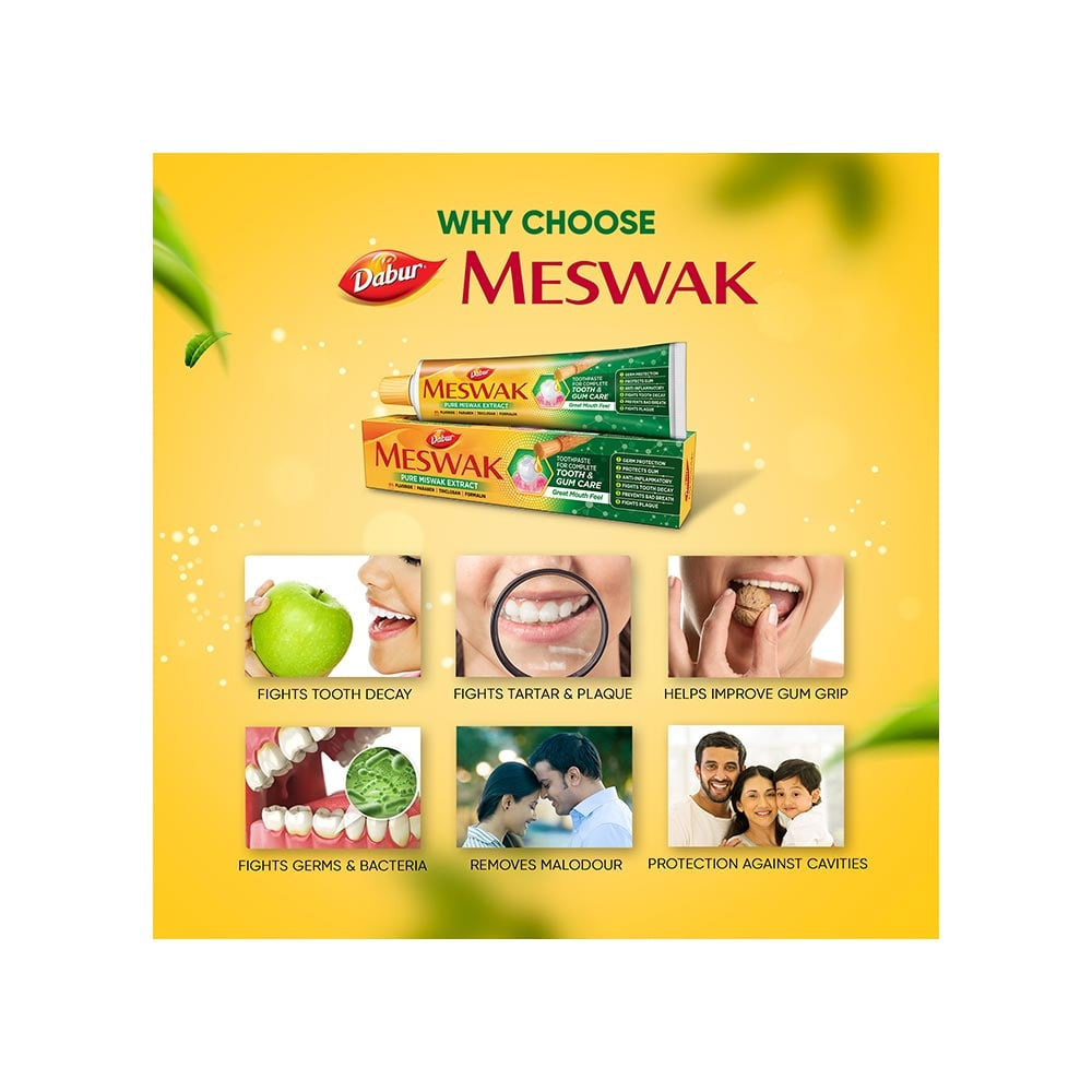 Dabur Meswak Complete Tooth & Gum Care Toothpaste - Mega Saver Pack - Pack of 2 : 2 x 2 x 200 g