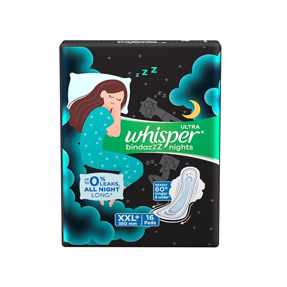 Whisper Ultra Nights Sanitary Pads : 16 pieces