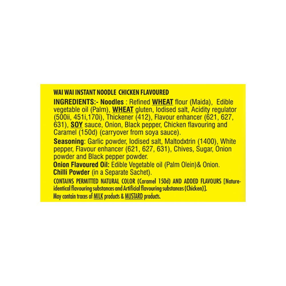 Wai Wai Ready To Eat Chicken Flavoured Noodles : 1 pack (6 pieces)