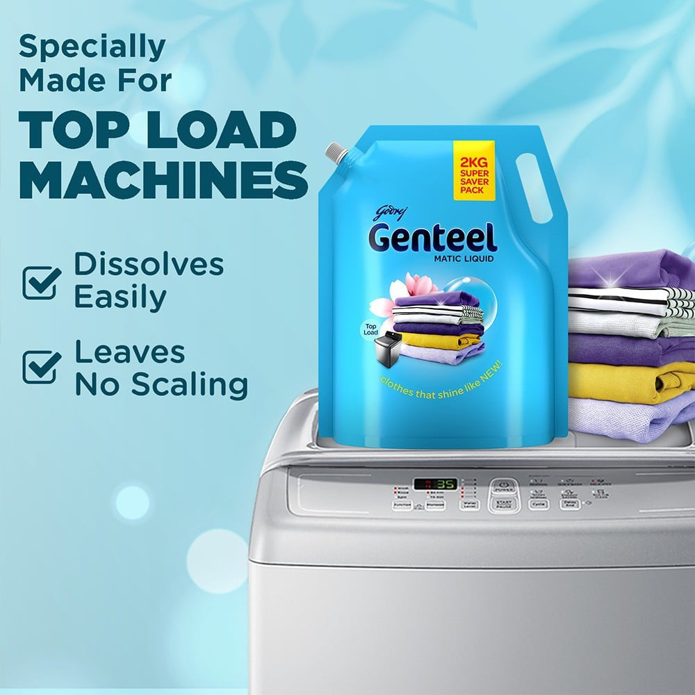 Godrej Genteel Matic Top Load Liquid Detergent : 2 kg
