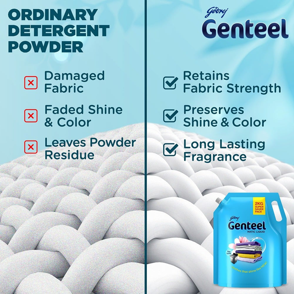 Godrej Genteel Matic Top Load Liquid Detergent : 2 kg
