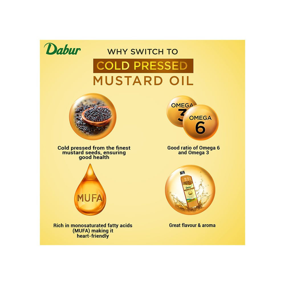 Dabur Cold Pressed Mustard Oil : 1 ltr