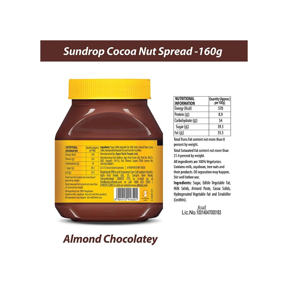 Sundrop Cocoa Nut Almond Chocolatey Spread : 160 g