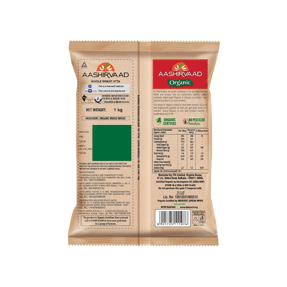 Aashirvaad Organic Atta : 1 kg