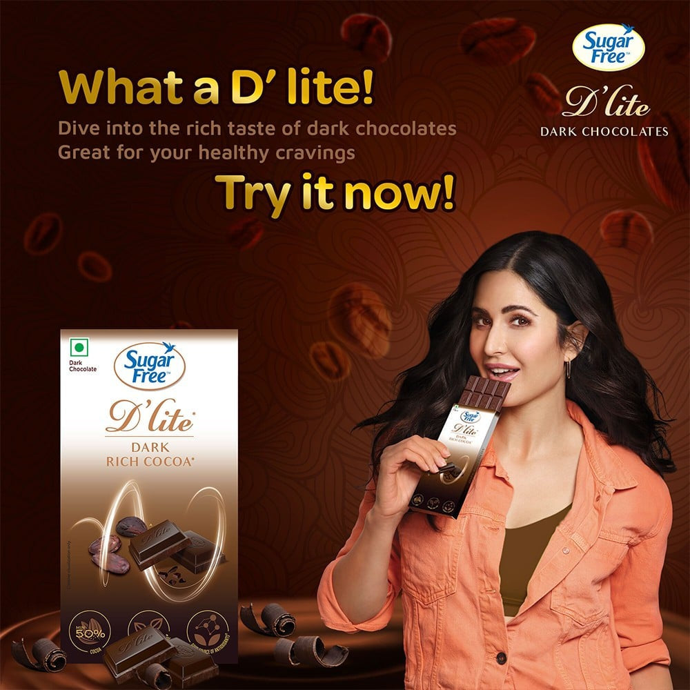 Sugar Free D'Lite Rich Cocoa Dark Chocolate Bar (Naturally Sweetened) : 40 g