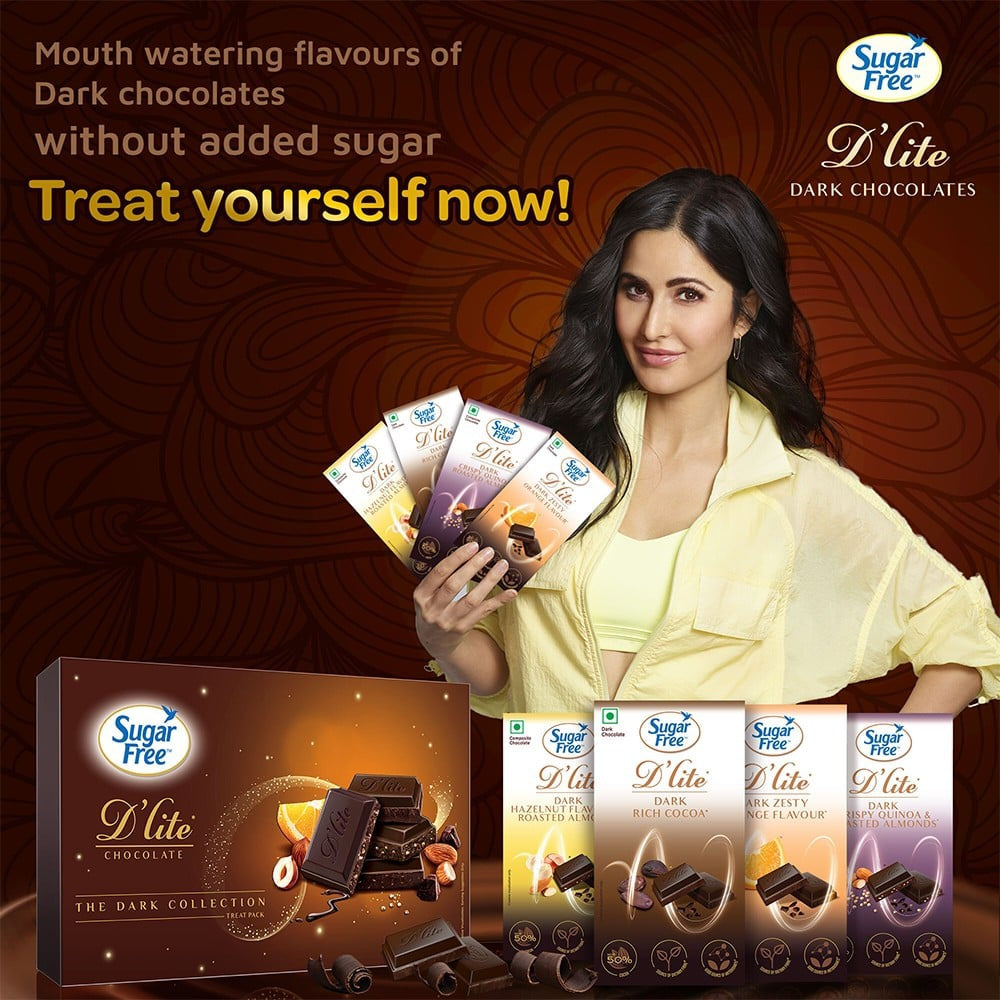 Sugar Free D'Lite Rich Cocoa Dark Chocolate Bar (Naturally Sweetened) : 40 g