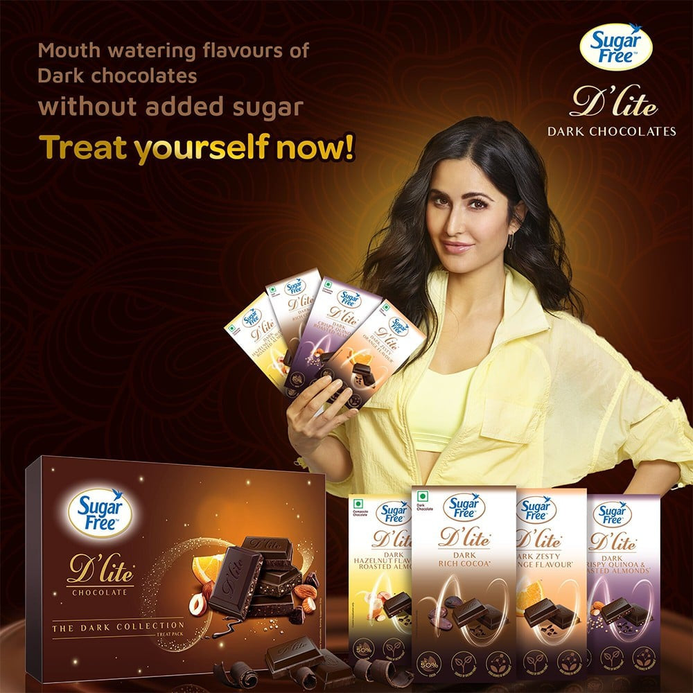 Sugar Free D'Lite Dark Chocolate Bar (Hazelnut & Roasted Almonds) : 40 g