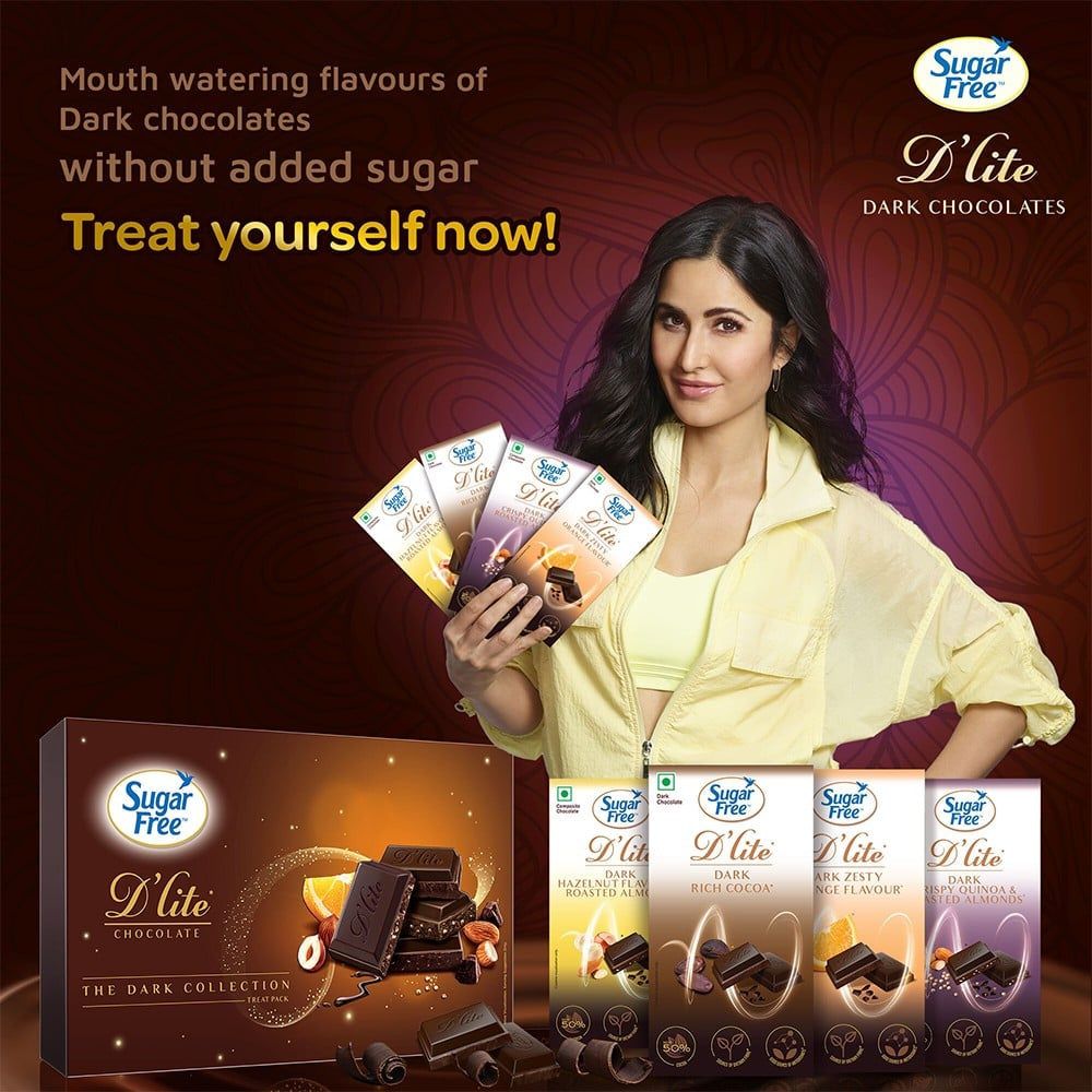 Sugar Free D'Lite Dark Chocolate Bar (Dark Crispy Quinoa & Roasted Almonds) : 40 g