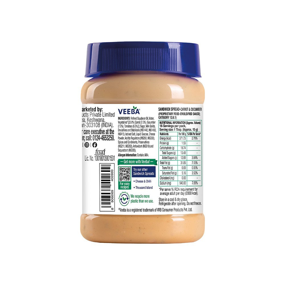 Veeba Carrot & Cucumber Sandwich Spread : 250 g