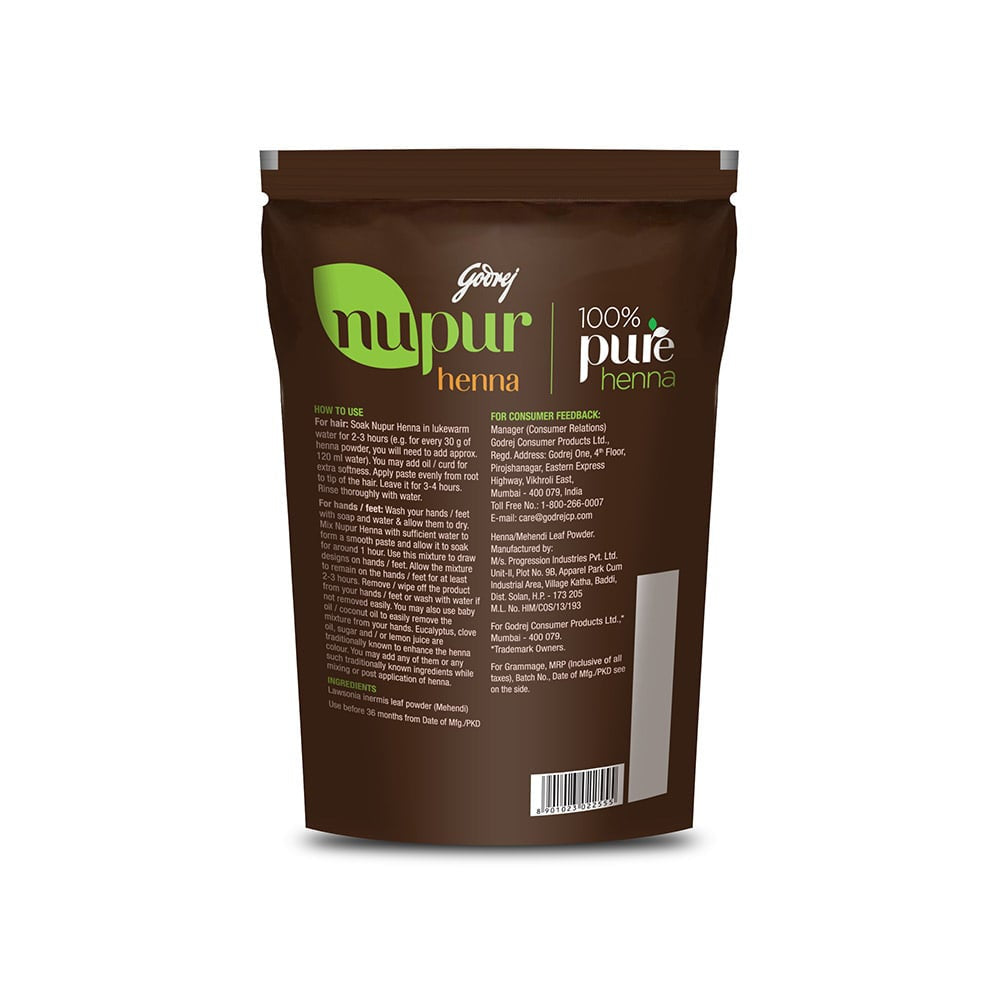 Godrej Nupur 100 % Pure Henna Hair Colour / Mehendi : 200 g