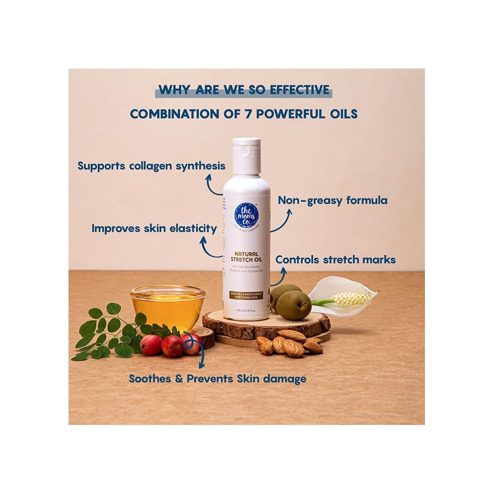The Moms Co. Natural Anti Stretch Mark Massage Oil : 100 ml