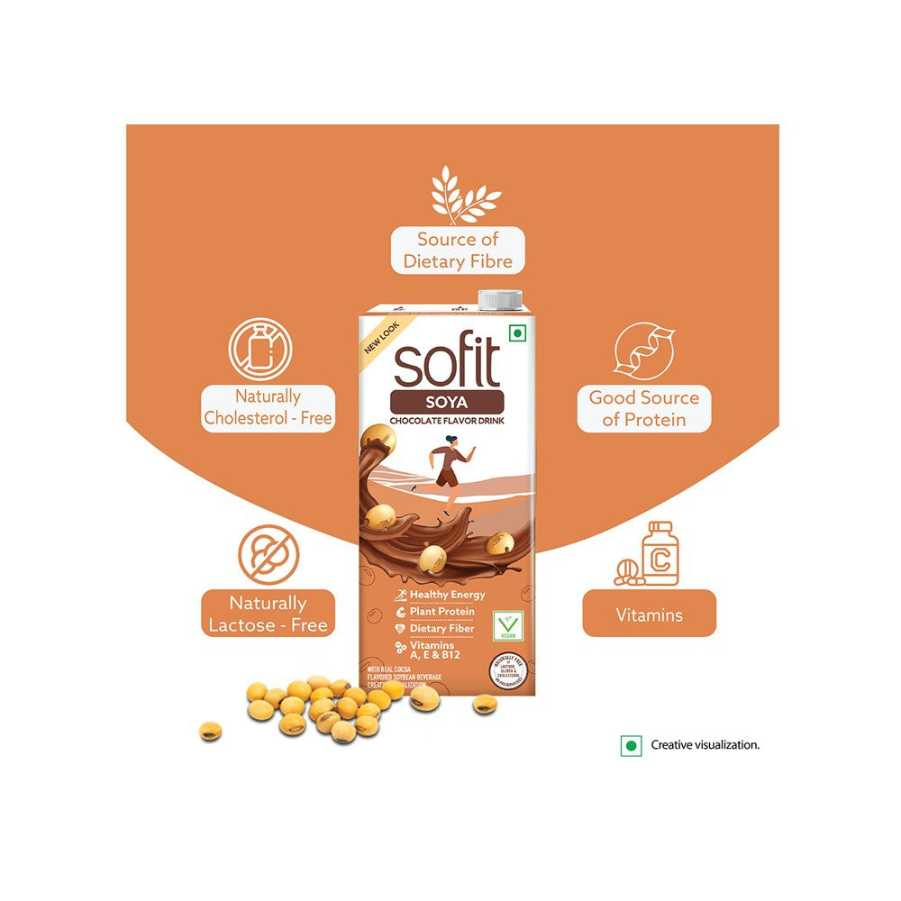 Sofit Chocolate Soy Beverage - Pack of 3 : 3 x 1 ltr