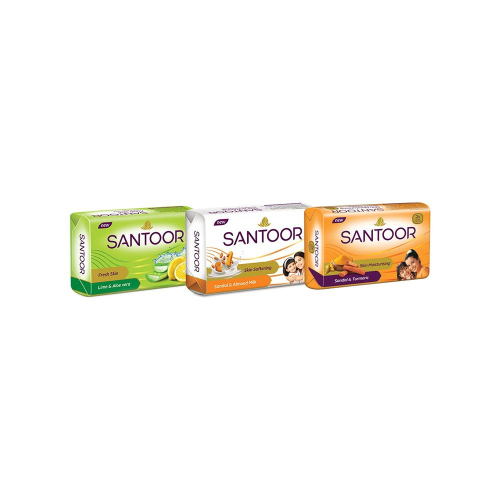 Santoor Fresh Skin Aloe Vera & Lime Soap - Pack of 6 : 6 x 125 g