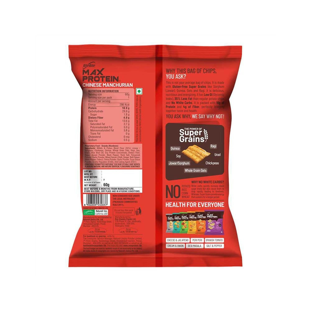 RiteBite Max Protein Chinese Manchurian Chips : 60 g