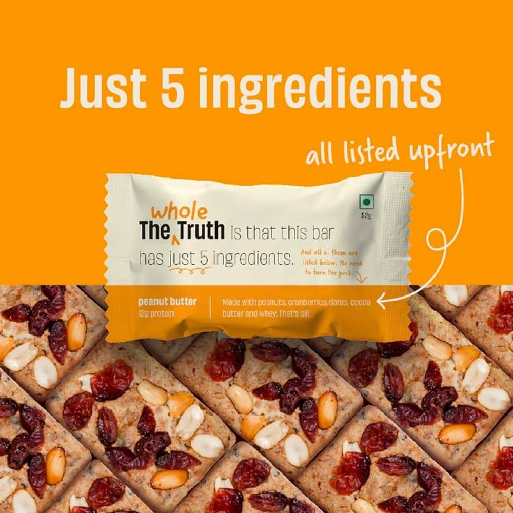 The Whole Truth Peanut Butter Protein Bar : 52 g