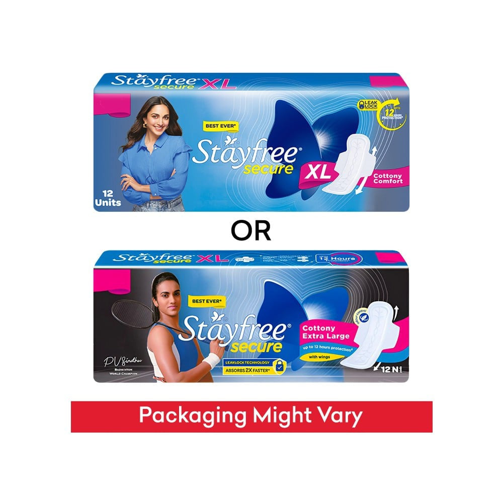 Stayfree Secure Cottony Soft Sanitary Pads : 12 pieces