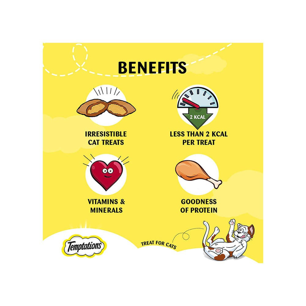 Temptations Tempting Tuna Flavour Cream Filled Crunchy Cat Treat : 85 g