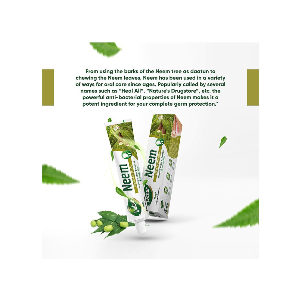 Dabur Neem Germ Protection Herbal Toothpaste - Pack of 2 : 2 x 200 g