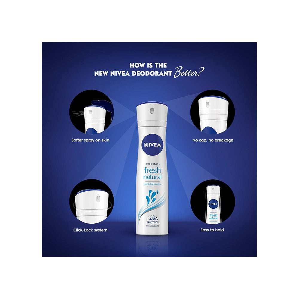 Nivea Fresh Natural Women's Deodorant - Pack of 2 : 2 x 150 ml