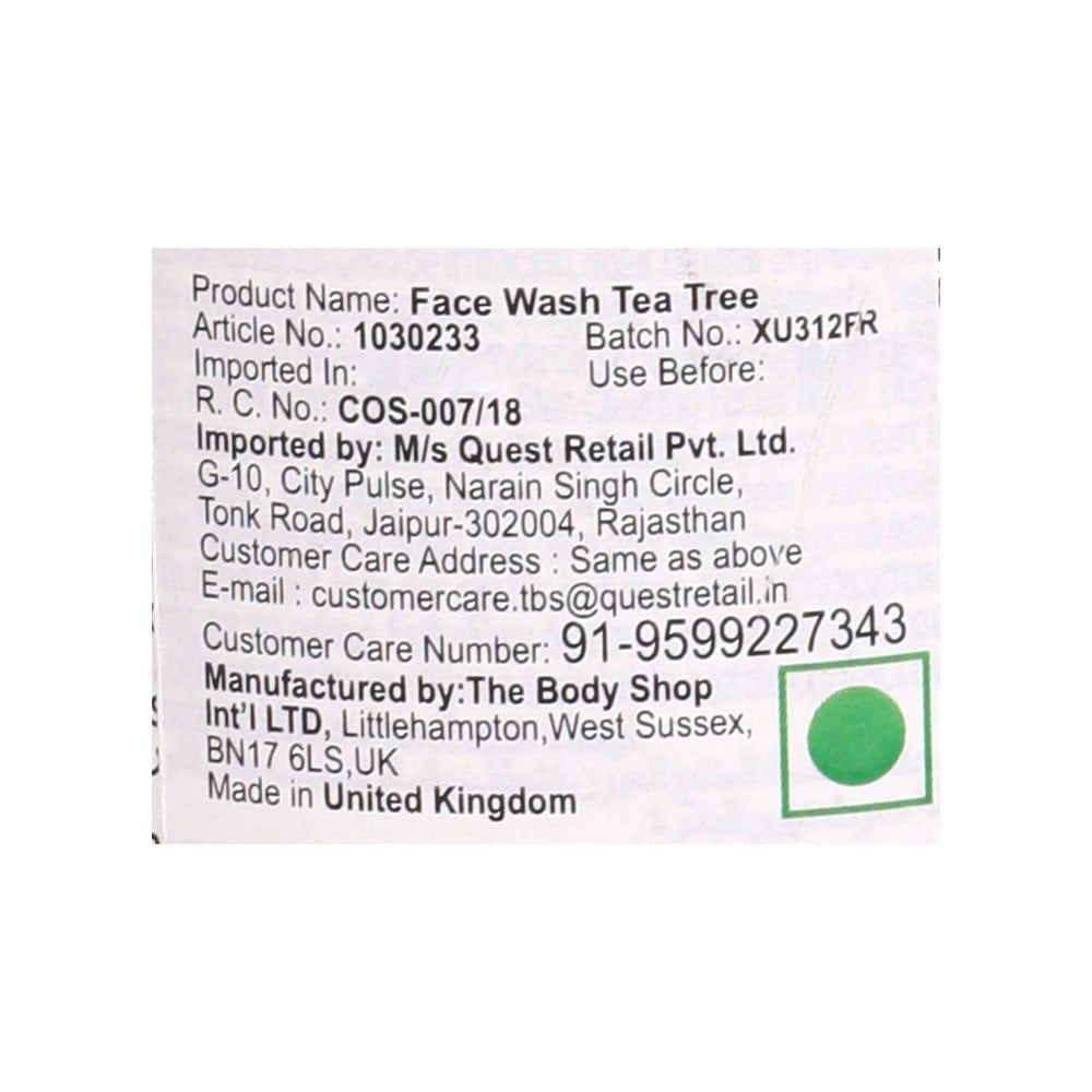 The Body Shop Tea Tree Facial Wash : 250 ml