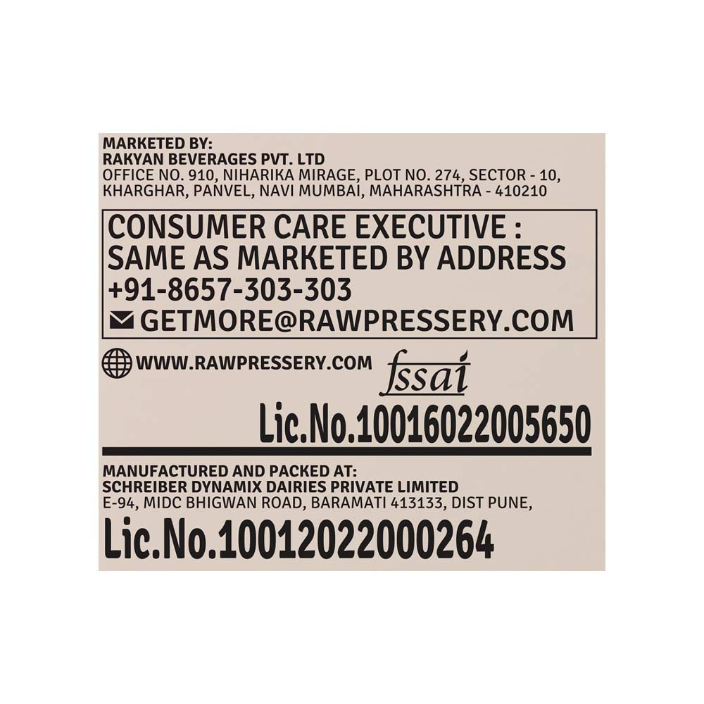 Raw Pressery Cacao Almond Beverage : 1 ltr