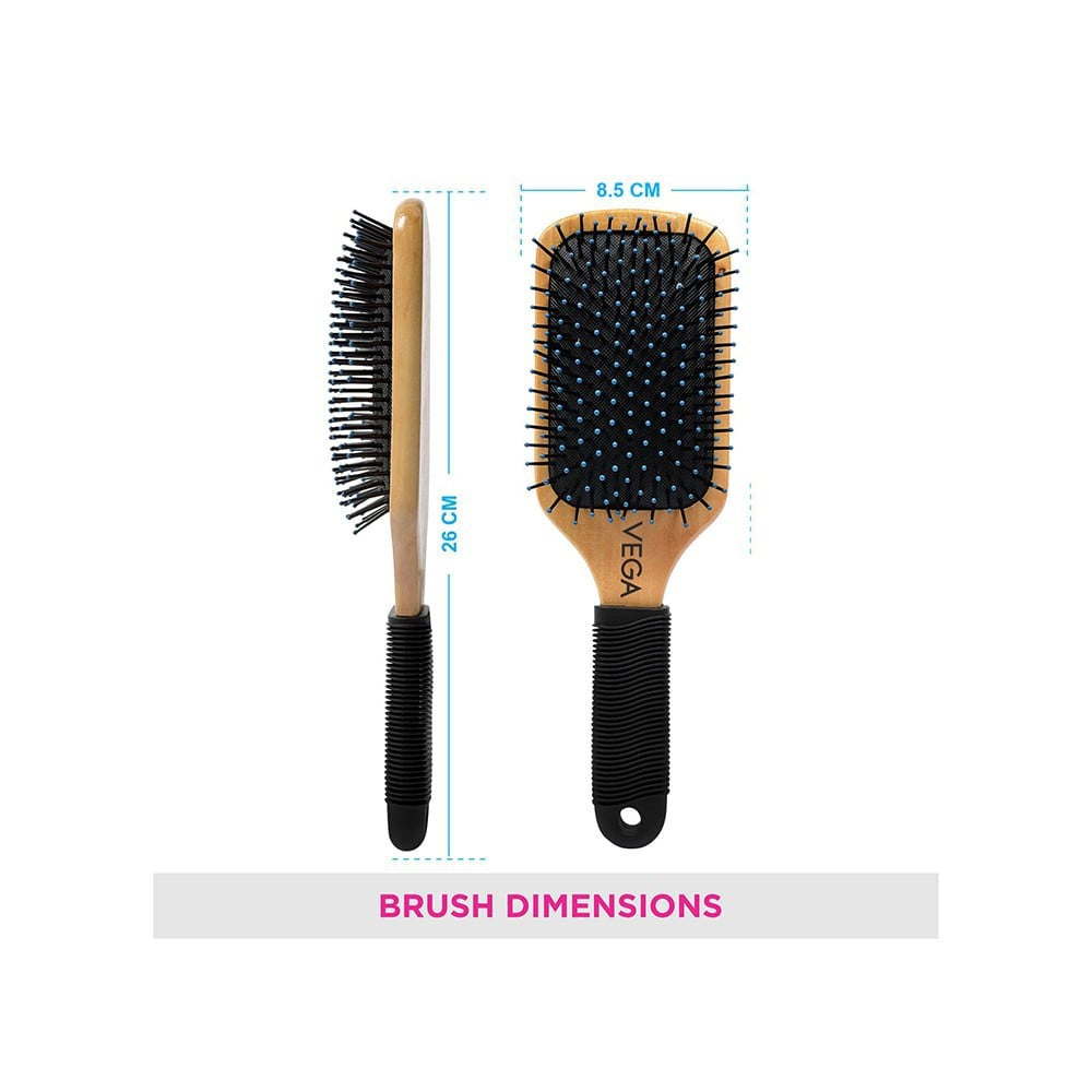 Vega Wooden Paddle Hair Brush (Black) : 1 unit
