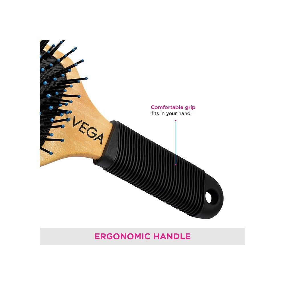 Vega Wooden Paddle Hair Brush (Black) : 1 unit