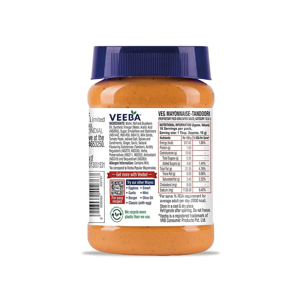 Veeba Eggless Tandoori Flavoured Mayonnaise : 250 g