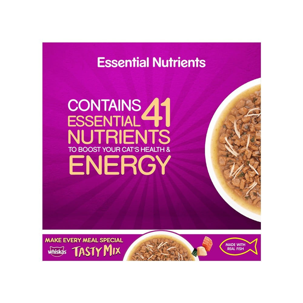 Whiskas Tasty Mix Wet Cat Food (Chicken With Salmon Wakame Seaweed in Gravy) : 70 g