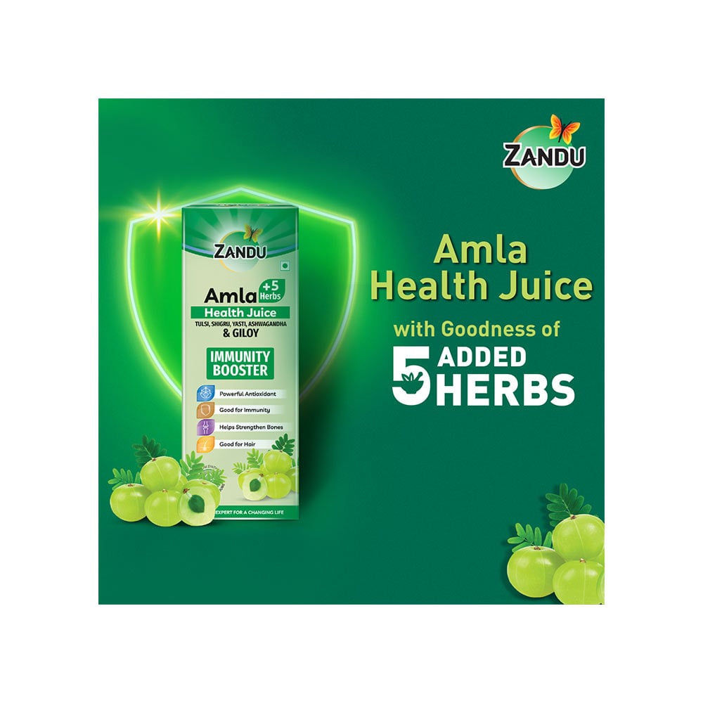 Zandu Amla + 5 Herbs Health Juice : 1 ltr