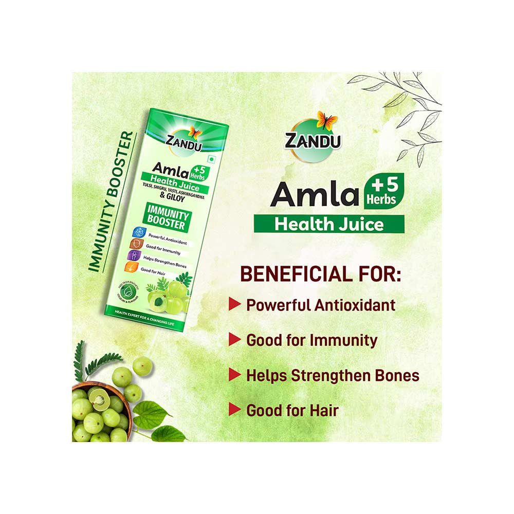 Zandu Amla + 5 Herbs Health Juice : 1 ltr