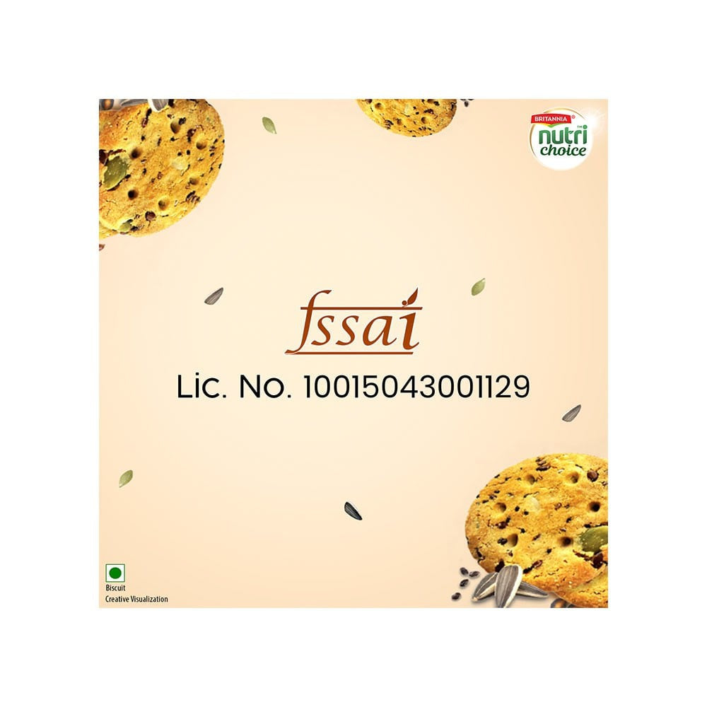 Britannia NutriChoice Seeds Biscuit, 0% Maida & High Fibre : 75 g