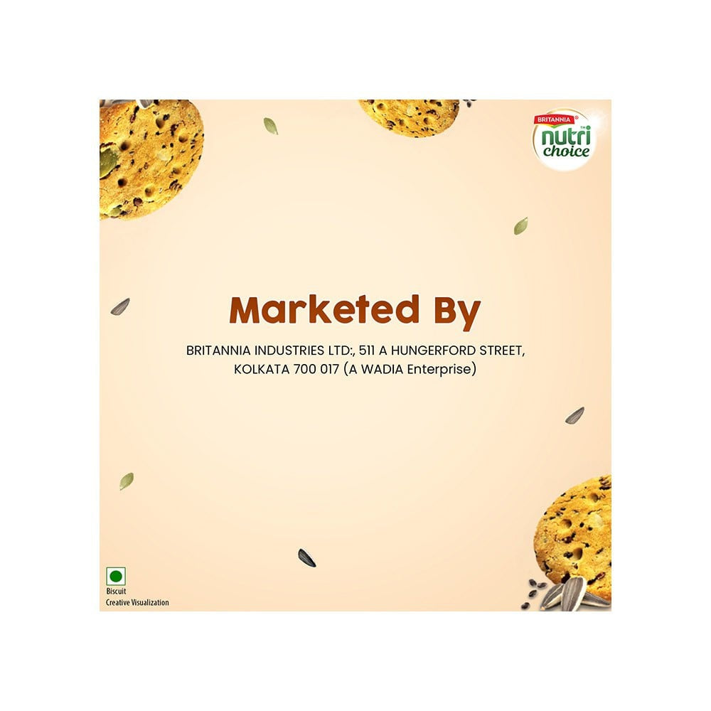 Britannia NutriChoice Seeds Biscuit, 0% Maida & High Fibre : 75 g