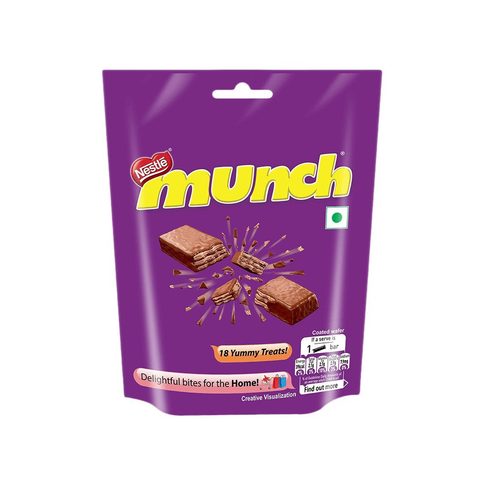 Nestle Munch Coated Crunchy Wafer Chocolate Pack - Pack of 2 : 2 x 151.3 g (17 x 8.9 g)