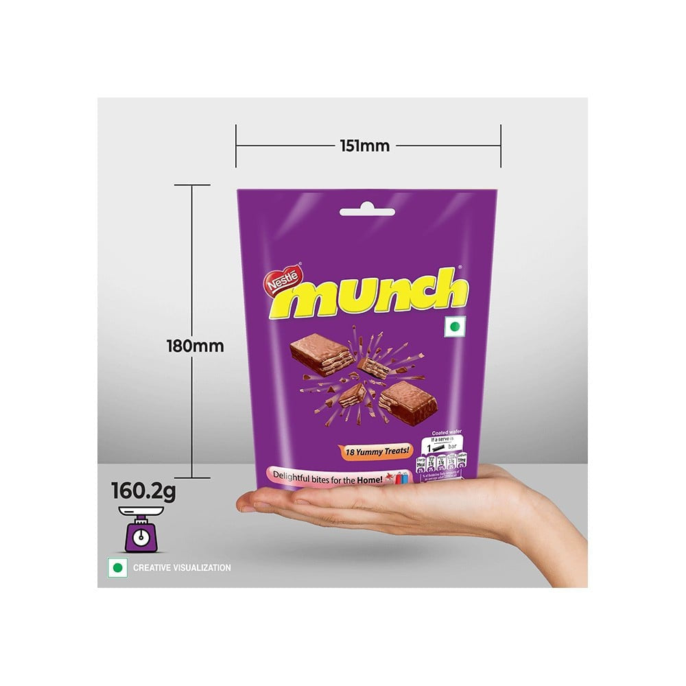 Nestle Munch Coated Crunchy Wafer Chocolate Pack - Pack of 2 : 2 x 151.3 g (17 x 8.9 g)
