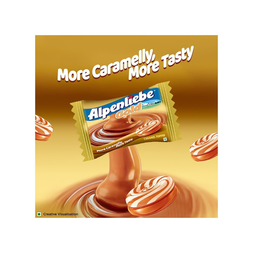 Alpenliebe Gold Caramel Toffee Pack (90 Pieces) - Pack of 2 : 2 x 351 g