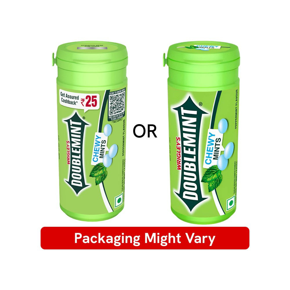 Wrigley's Doublemint Peppermint Chewy Mint Candies - Pack of 2 : 2 x 30.4 g