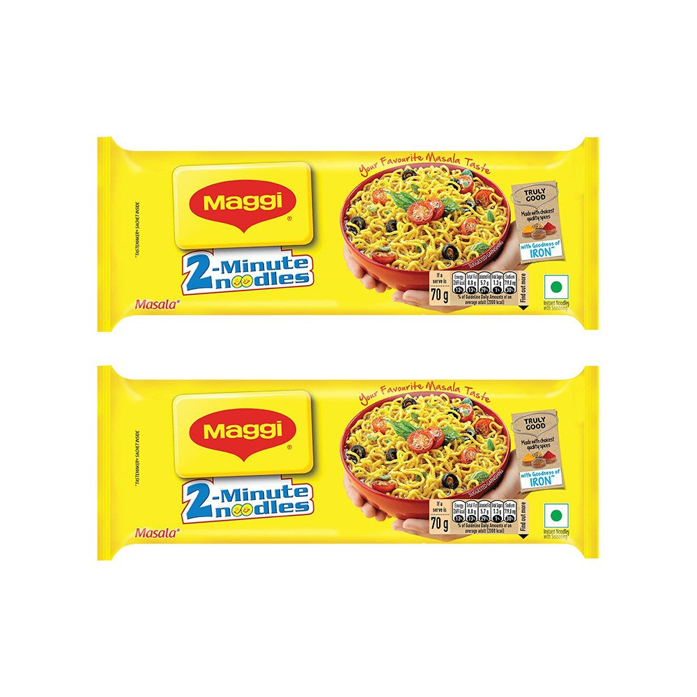 Maggi Masala - 2 Minutes Instant Noodles - Pack of 2 : 2 x 280 g