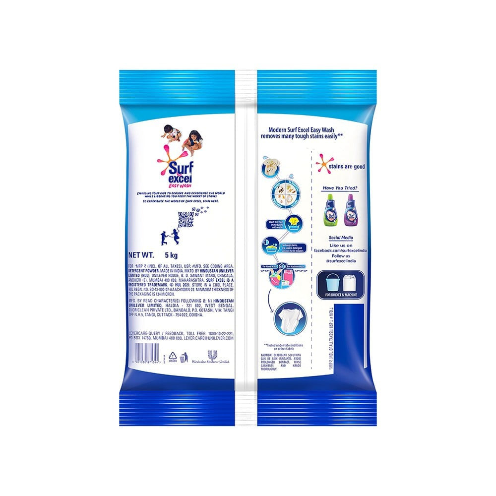 Surf Excel Easy Wash Detergent Powder - Pack of 2 : 2 x 5 kg