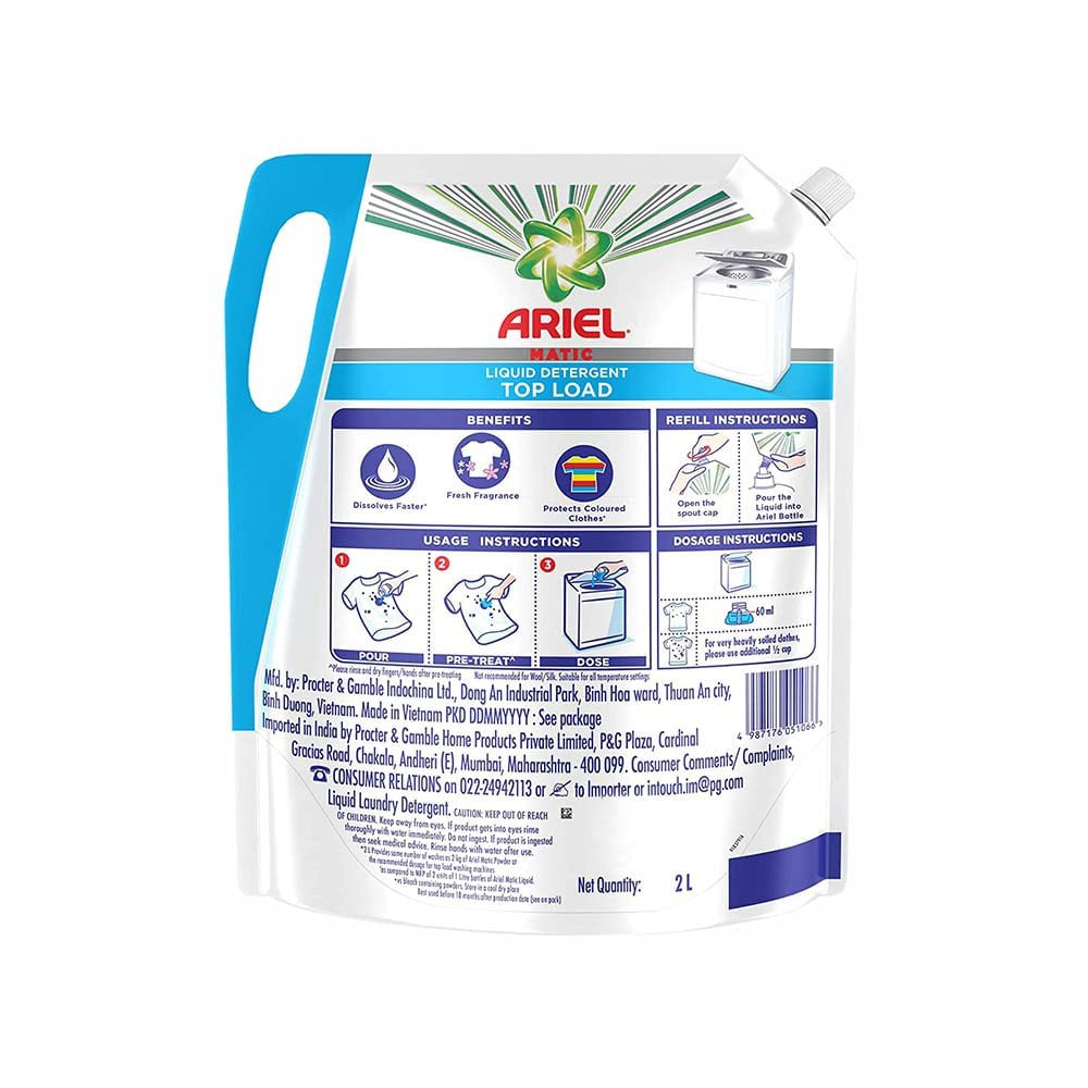 Ariel Top Load Liquid Detergent 2 ltr - Pack of 2 : 2 x 2 ltr
