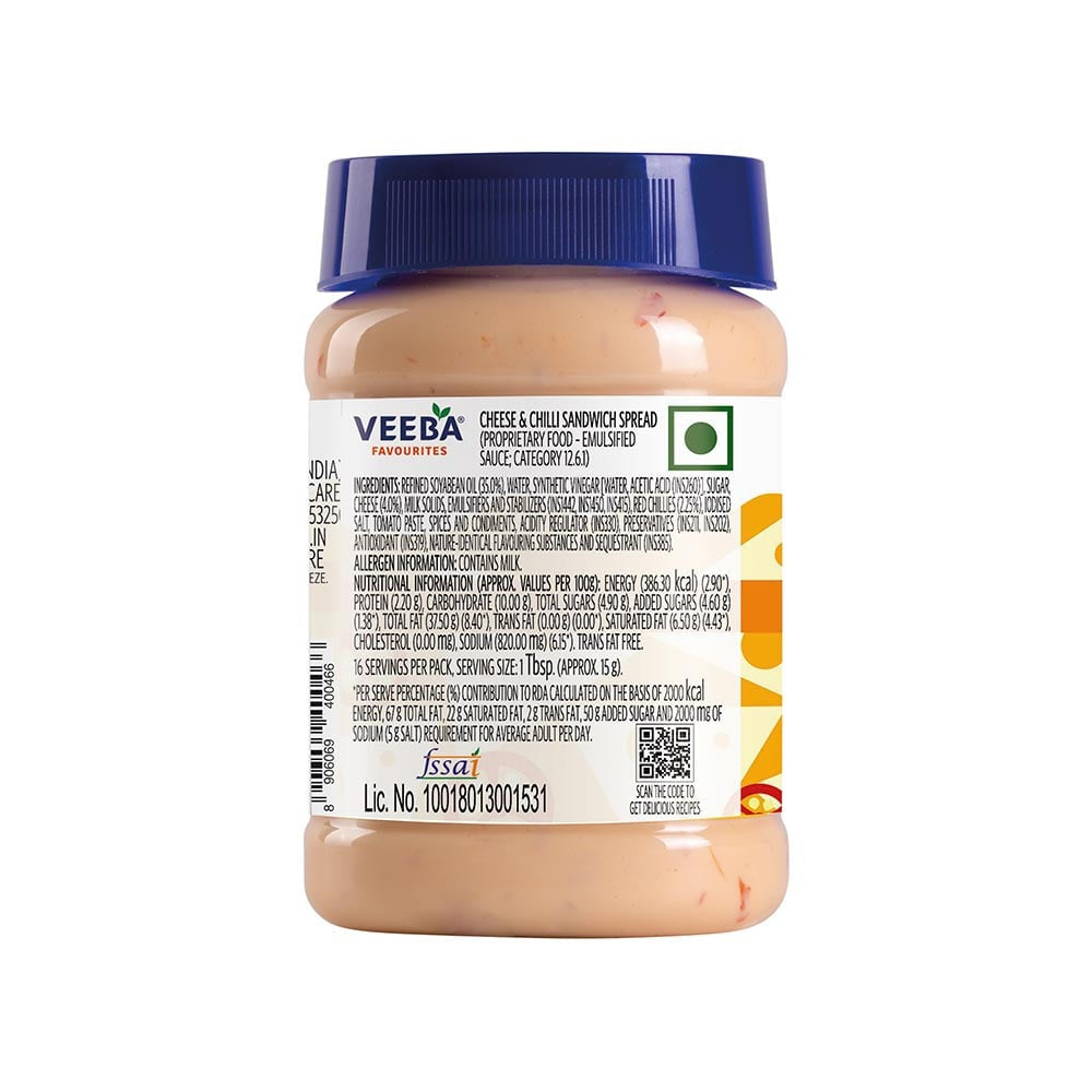 Veeba Cheese & Chilli Sandwich Spread - Pack of 2 : 2 x 250 g
