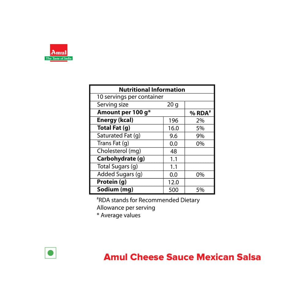 Amul Mexican Salsa Cheese Sauce - Pack of 2 : 2 x 200 g