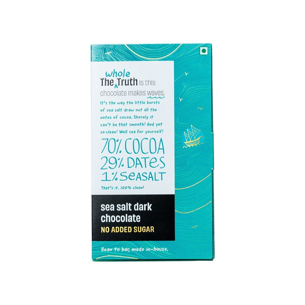 The Whole Truth Sea Salt Dark Chocolate Bar : 80 g