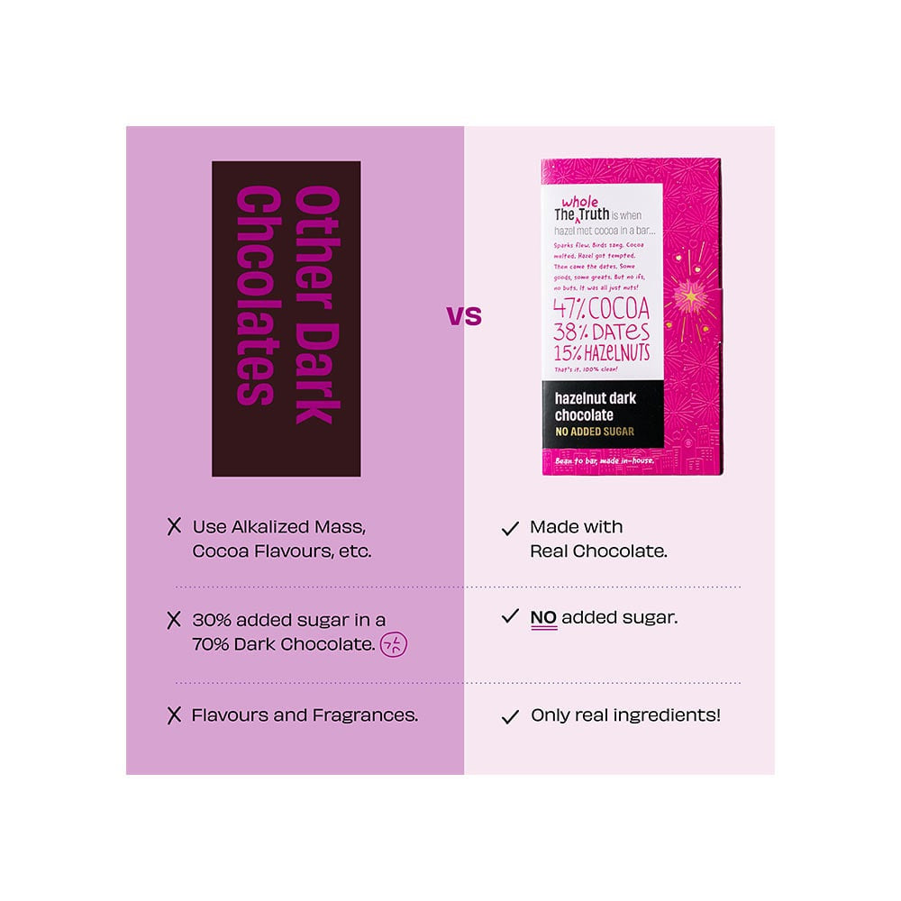The Whole Truth Hazelnut Dark Chocolate Bar : 80 g