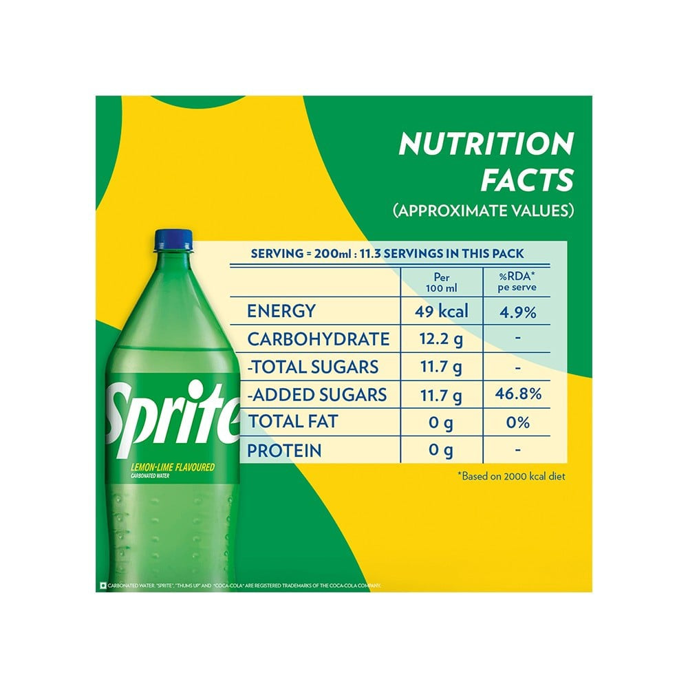 Sprite Lime Flavoured Soft Drink (2.25 l) - Pack of 2 : 2 x 2.25 ltr