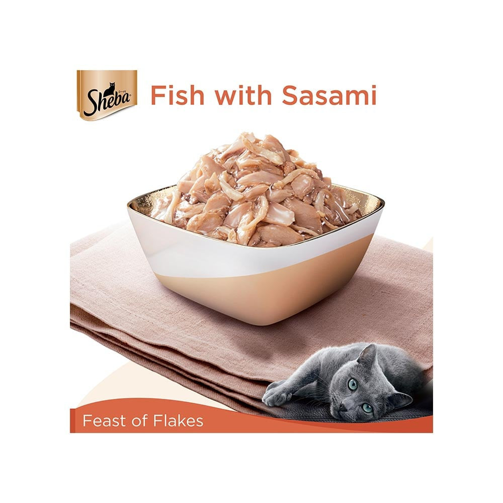 Sheba Rich - Wet Cat Food -Fish with Sasami - Pack of 2 : 2 x 35 g