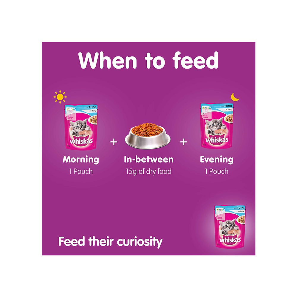 Whiskas Kitten Wet Wet Kitten Food -Tuna in Jelly (2-12 Months) - Pack of 2 : 2 x 80 g