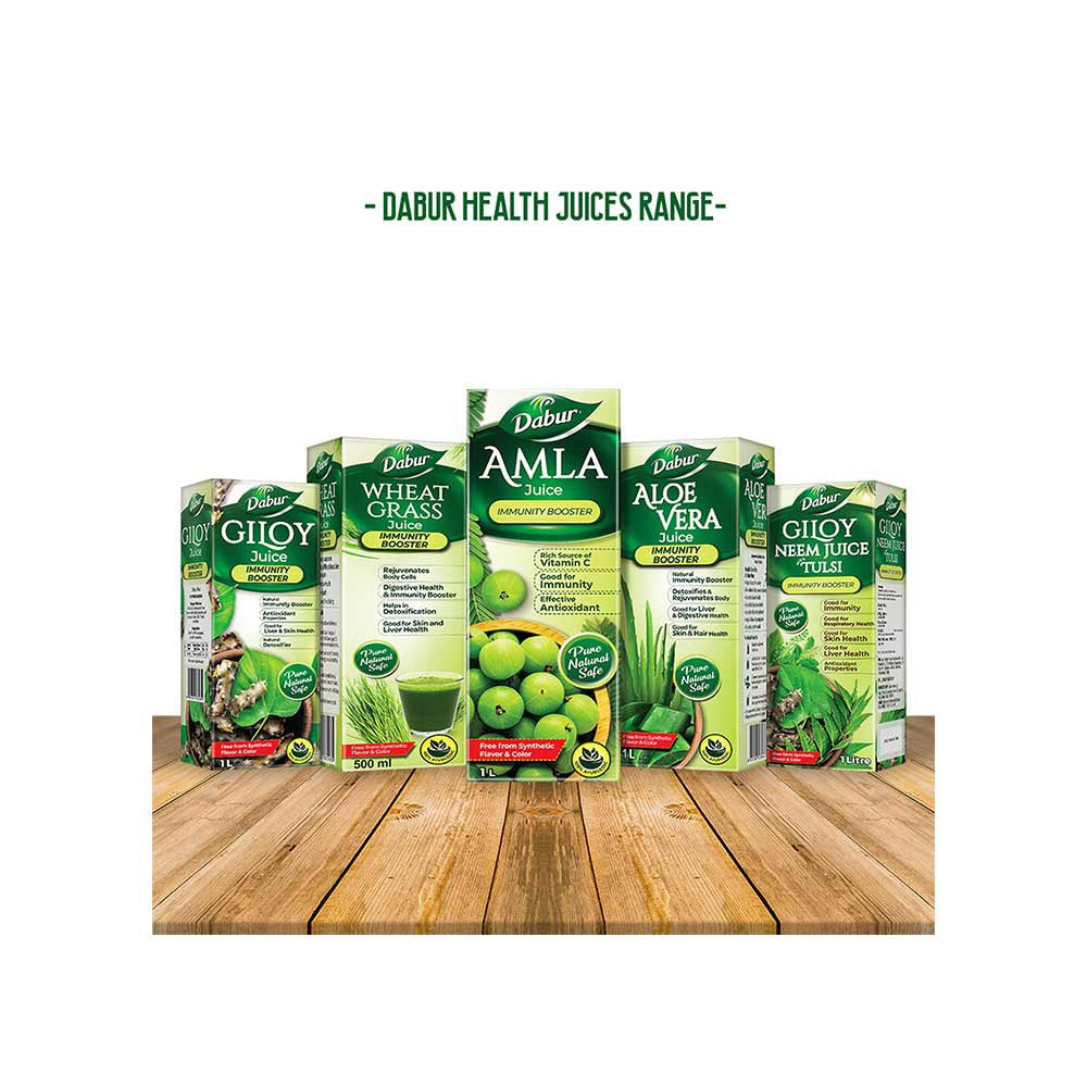 Dabur Giloy Neem with Tulsi Immunity Booster Herbal Juice - Pack of 2 : 2 x 1 ltr