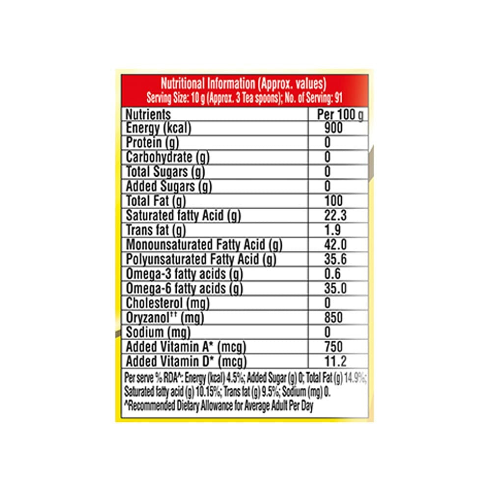 Saffola Gold Power of 3 Refined Blended Cooking Oil : 1 ltr